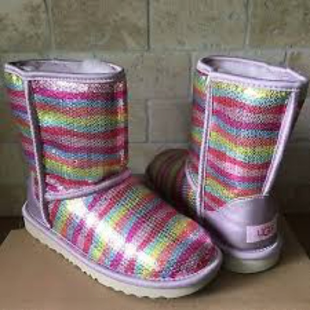 UGG Classic rainbow Mural Sequence Boots.